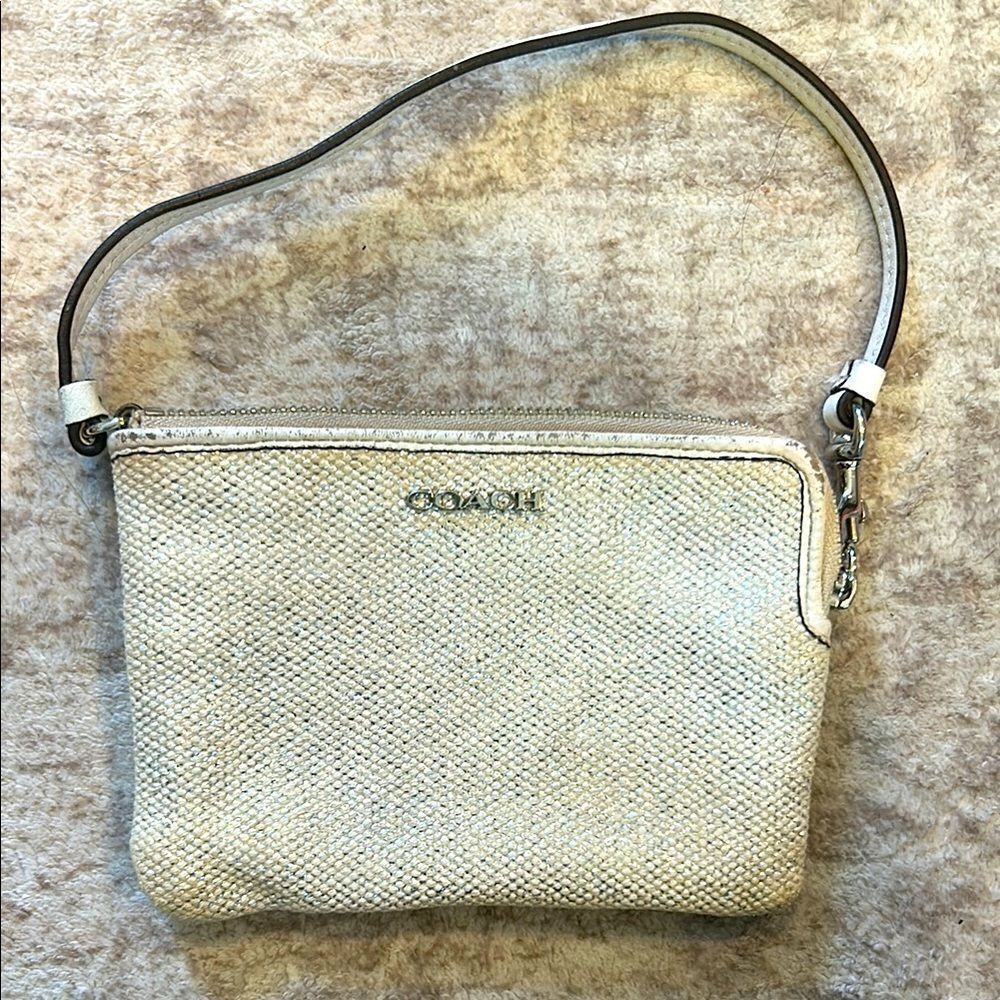 Coach Silver Clutch with Elegant Metallic Finish